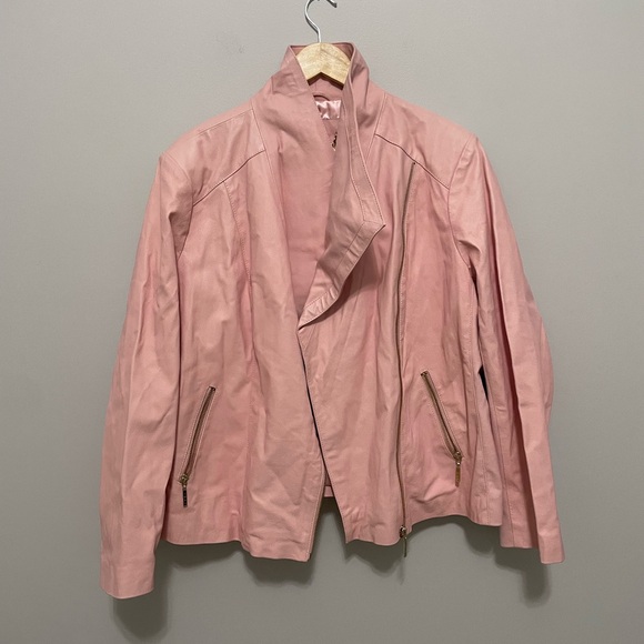 IMAN Leather Moto Jacket Size 2X - Picture 1 of 4